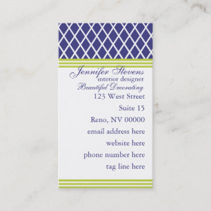 Carte De Visite treillis Preppy Navy