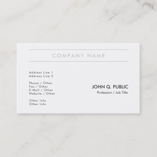 Carte De Visite Trending Modern Creative Simple Plain Company (Devant)