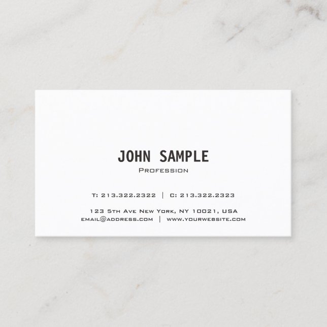 Carte De Visite Trending Modern élégant blanc élégant élégant élég (Devant)