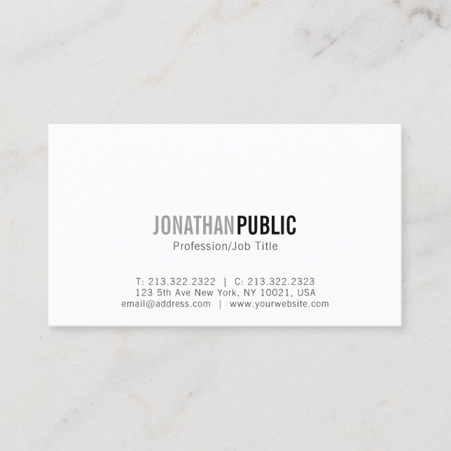 Carte De Visite Trending Moderne Artistique Sleek Plain (Devant)