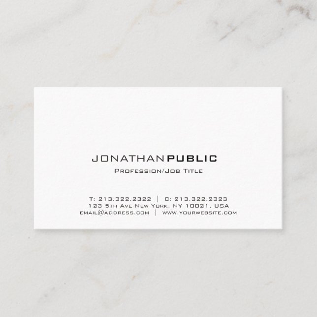 Carte De Visite Trending Moderne Professionnel Plaine Artistique S (Devant)