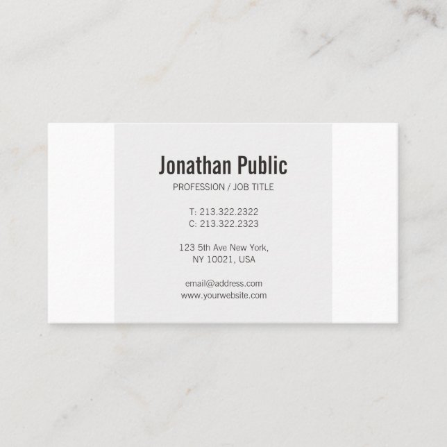 Carte De Visite Trending Simple Elegant Plain Professionnel Modern (Devant)