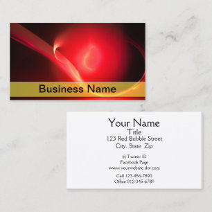Carte De Visite Trendy Abstrait Red Bubble Swoosh Professional