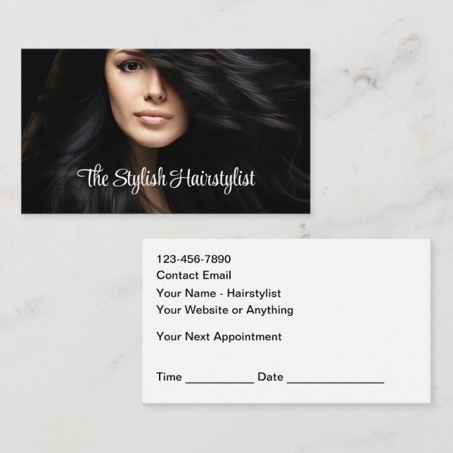 Carte De Visite Trendy Affordable Hairstylist Appointment Cards (Devant / Derrière)