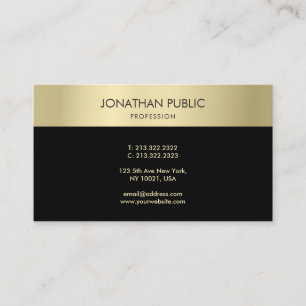 Carte De Visite Trendy Black Gold Elegant Simple Modèle moderne