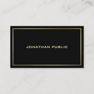 Carte De Visite Trendy Black Gold Professional Moderne Élégant