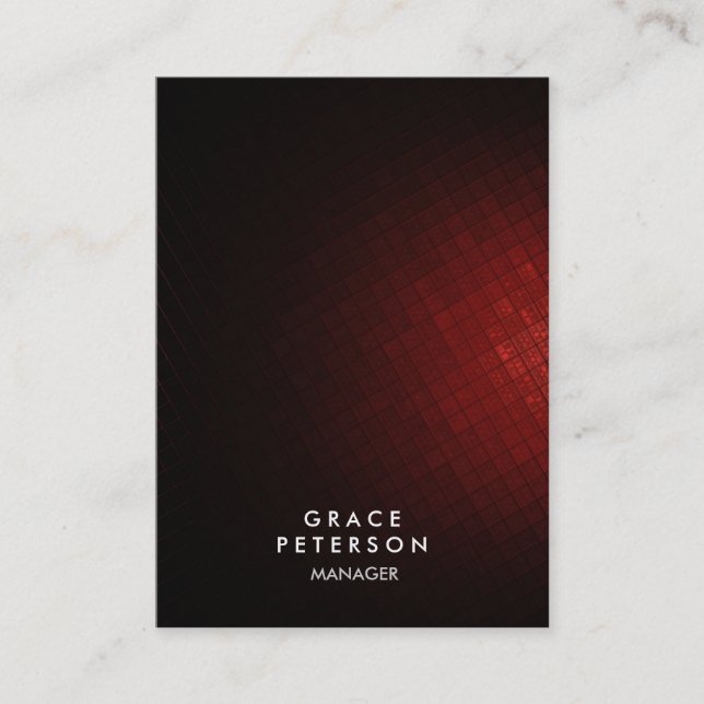 Carte De Visite Trendy Elegant Dark Red Tiles Professionnel Modern (Devant)