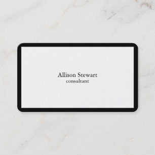 Carte De Visite Trendy élégant noir & blanc Bordure simple Créativ