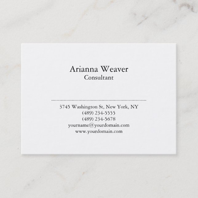 Carte De Visite Trendy élégant professionnel simple noir blanc (Devant)