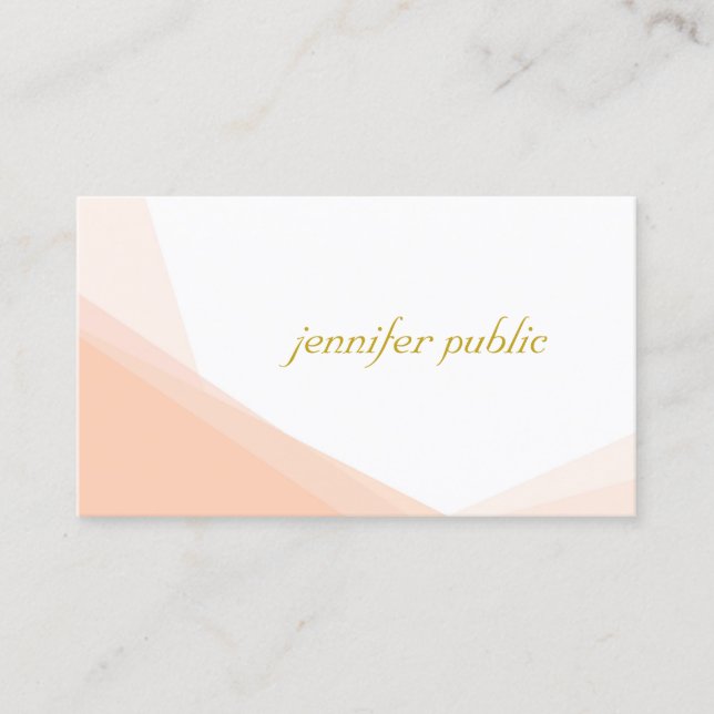 Carte De Visite Trendy Gold Hand Script Nom Modern Professional (Devant)