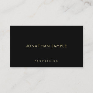 Carte De Visite Trendy Gold Text Professional Élégant Noir simple