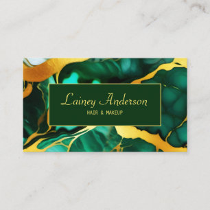 Carte De Visite Trendy Green jaune or faux marbre