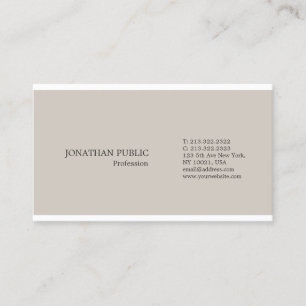 Carte De Visite Trendy Professional Moderne Elégant Couleur Simple
