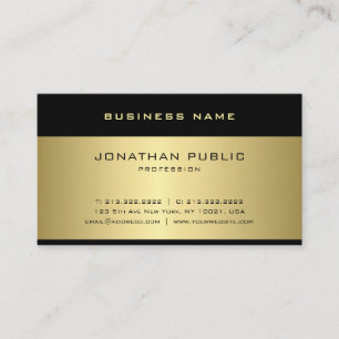 Carte De Visite Trendy Shiny Gold Look Moderne Élégant Simple Plai