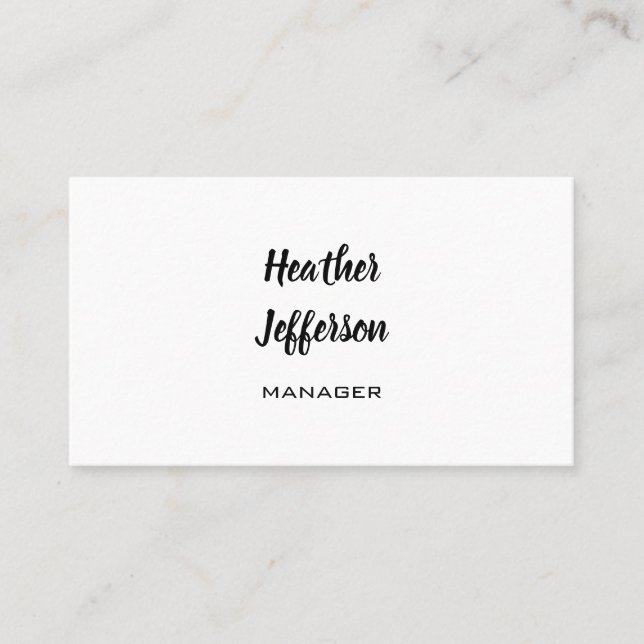Carte De Visite Trendy Stylish Manécriture Professionnel Plain (Devant)