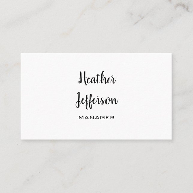Carte De Visite Trendy Stylish Manécriture Professionnel Plain (Devant)