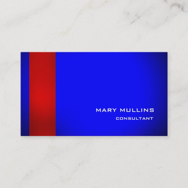 Carte De Visite Trendy Stylish Red Blue Modern Elegant (Devant)