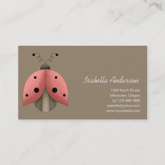 Carte De Visite Trésors de jardin · Coccinelle (Devant)