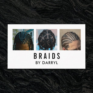 Carte De Visite Tresses Braid Loctician Photo Afro Hair Stylist