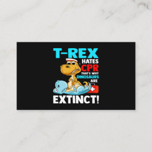 Carte De Visite TRex Hates CPR Dinosaur Infirmière Funny Infirmièr