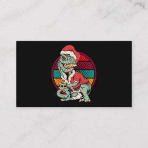 Carte De Visite TRex Santa Claus Dinosaur Noël drôle Merry Xm