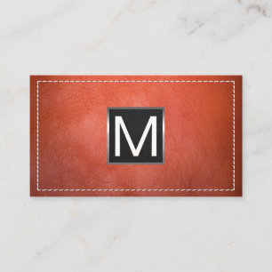 Carte De Visite Triage métallique monogramme   Cuir pointu