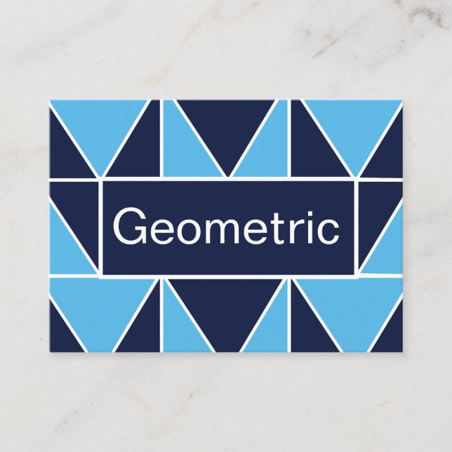 Carte De Visite Triangle géométrique bleu de la marine bleue (Devant)