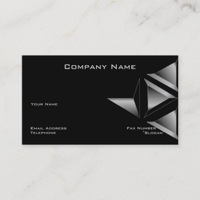 Carte de visite triangle | Premium | Design noir (Devant)