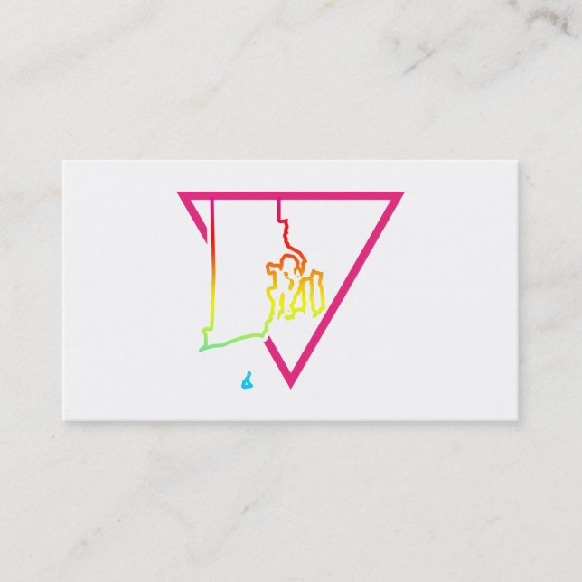 Carte De Visite triangle rose rhode island (Devant)
