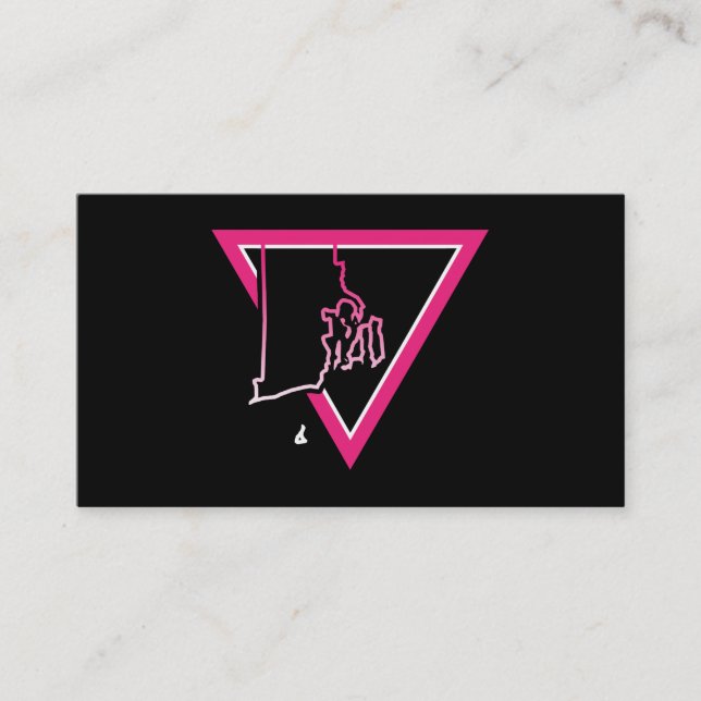 Carte De Visite triangle rose rhode island (Devant)