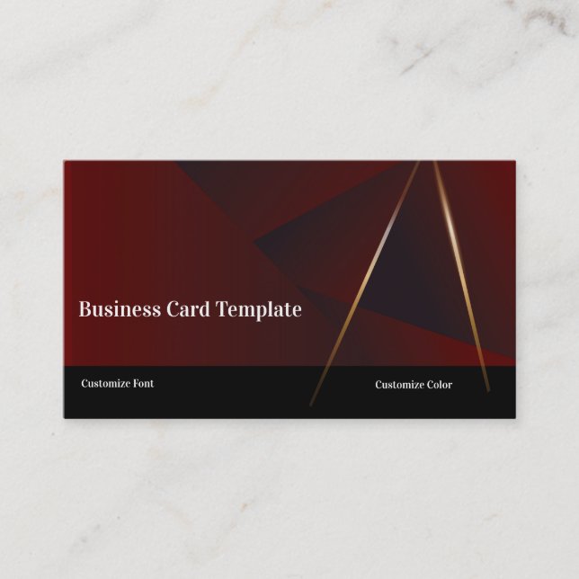 Carte De Visite Triangle simple Abstrait Red Classy (Devant)