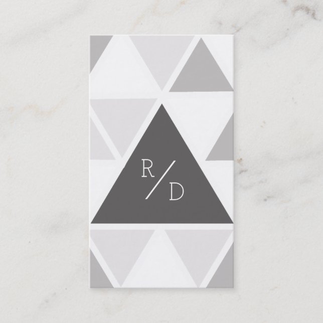 Carte De Visite Triangle urbain et moderne | Initiales professionn (Devant)