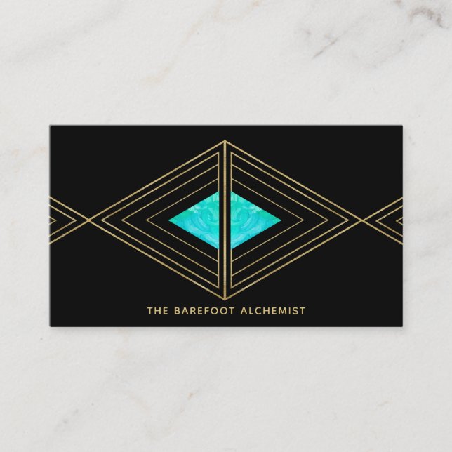 Carte De Visite Triangles de Boho d'or de *~* - alchimie sacrée de (Devant)