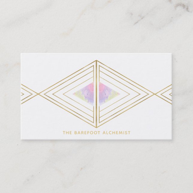 Carte De Visite *~* Triangles d'or Géométrie sacrée Alchimie du sa (Devant)