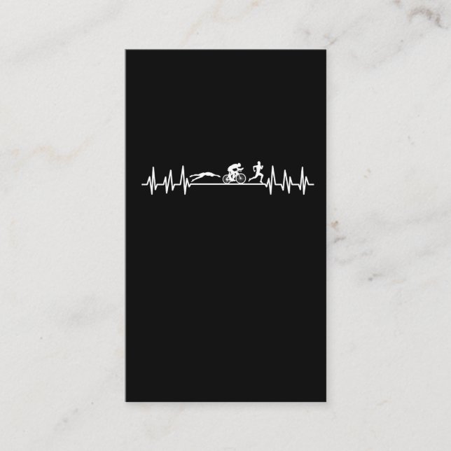 Carte De Visite Triathlon pulsation Sportman Bike Swim Run Athlet (Devant)