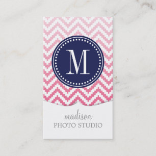 Carte De Visite Tribal aztèque rose d'Ombré Chevron personnalisé