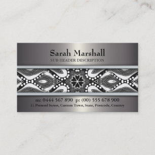 Carte De Visite Tribal Black+White & Metallic avec Logo Business C
