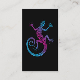 Carte De Visite Tribale de reptiles colorés Gecko Lizard Lover