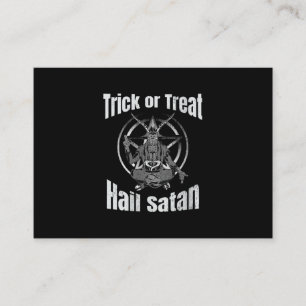 Carte De Visite Trick ou traiter la grêle Satan Pentagram Chèvre