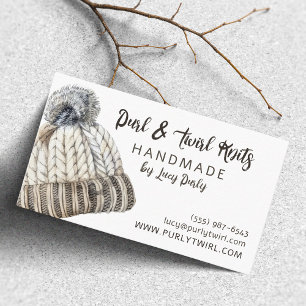Carte De Visite Tricot artisanal Casquette d'hiver et pull