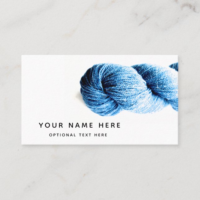 Carte De Visite Tricot de Fer Bleu Arts Fibre Moderne Minimal (Devant)