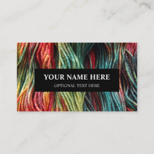 Carte De Visite Tricot de fils Laine verte rouge