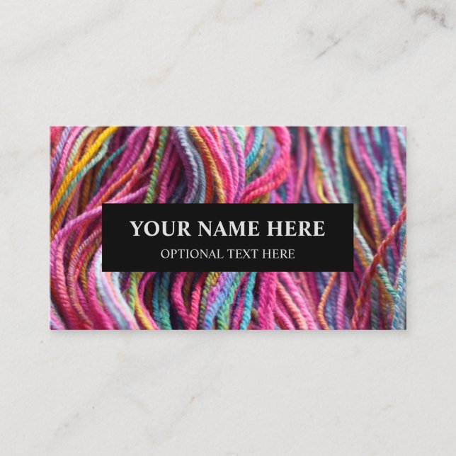 Carte De Visite Tricot de fils photo rose (Devant)