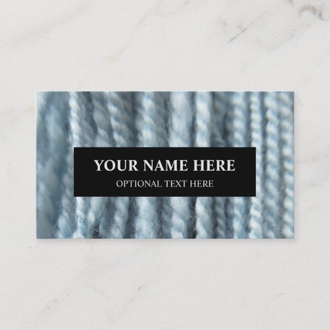 Carte De Visite Tricot Fil Handspun Pastel Blue Photographie (Devant)