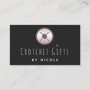Carte De Visite Tricot rose Gold Crochet  artisanal Cadeaux modern