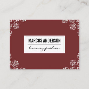 Carte De Visite Trim damassé / Rouge foncé