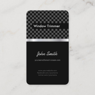 Carte De Visite Trimmer de fenêtre - Élégant tableau d'échec noir