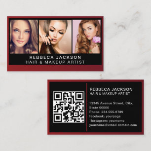 Carte De Visite Trio photo moderne pour artistes maquilleurs Code 