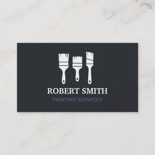 Carte De Visite Trio Pinceaux Silhouette Peinture