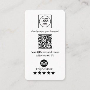 Carte De Visite TripAdvisor QR   Lien de retour personnalisé pour 
